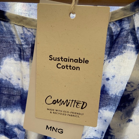 MANGO 100% cotton tie dye print dress blogger fave zara competitor brand - Picture 12 of 12